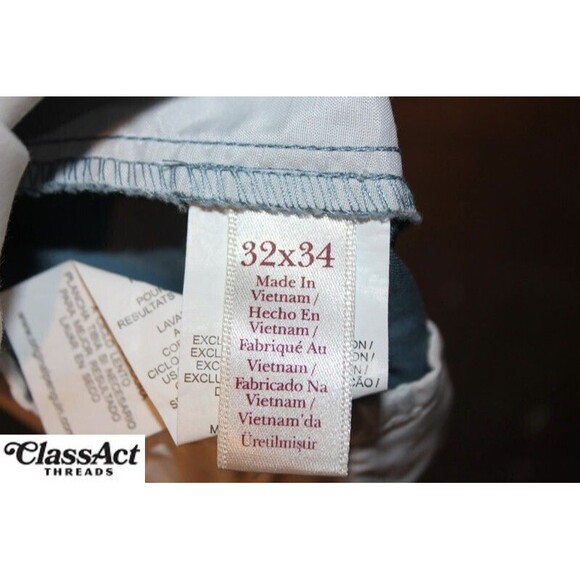 Penguin Pants Mens Blue Cotton Flat Fronts Tag Sz 32X34 ( 32"X28") - Picture 4 of 9